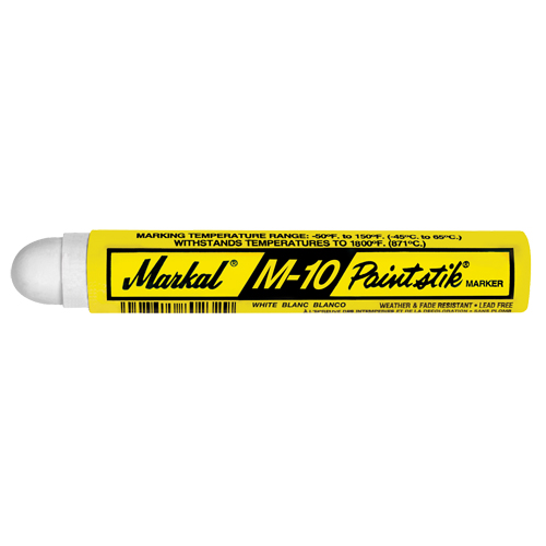 Markal 082020 M-10 Paintstik&reg; Paint Marker, Solid Stick, White