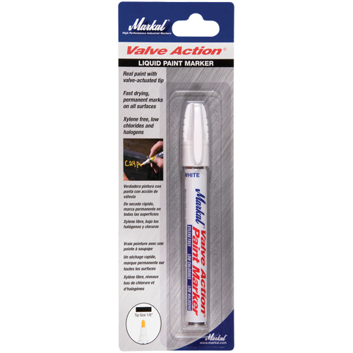 Markal 096800 Marqueur &agrave; peinture sur carte Valve Action , Liquide, Blanc