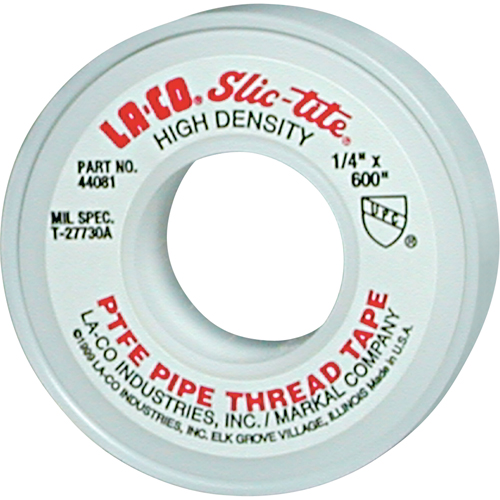 LA-CO 044084 Slic-Tite&reg; PTFE Thread Tape, 1200" L x 1/2" W, White