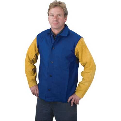 WELDMATE Yellow Jacket Welding Jackets, Leather/Cotton, 5XLarge
