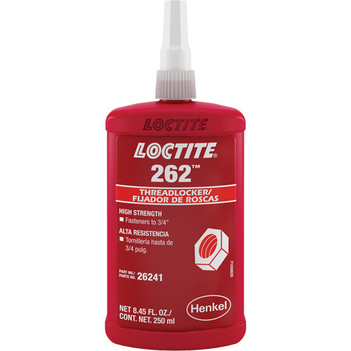 Loctite 135375 Compos&eacute; de blocage 262, Rouge, &eacute;lev&eacute;, 250 ml, Bouteille