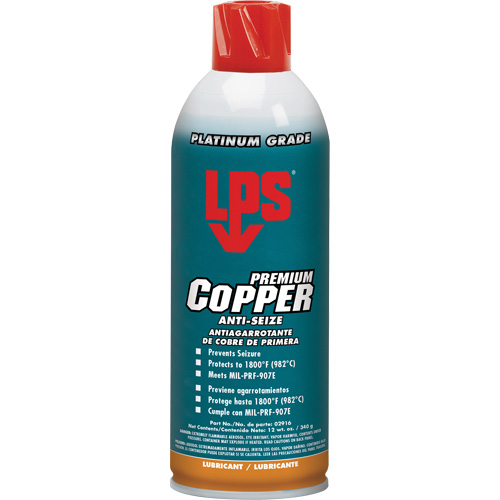LPS Copper AntiSeize, 16 oz., Aerosol Can, 1800°F (982°C) Max Temp