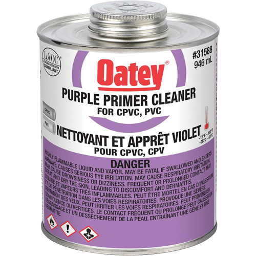 Oatey 31588 Appr&ecirc;t/nettoyant violet, 946 ml, Canette &agrave; dessus brosse