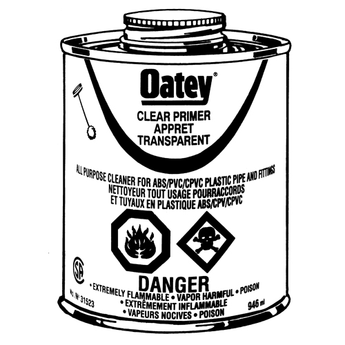 Oatey 31528 Clear Primer, 946 ml, Brush Top Can