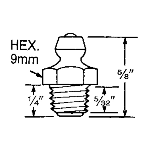 Alemite 2103 Fitting, 8 mm Thread