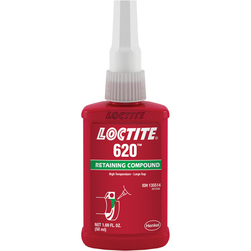 Loctite 135514 Compos&eacute; de retenue 620 haute temp&eacute;rature, 50 ml, Bouteille, Vert