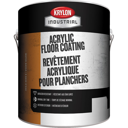 Krylon Industrial K05000100-16 Rev&ecirc;tement industriel pour plancher, 1 gal., &agrave; l'eau, Semi-brillant, Gris
