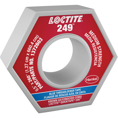 Loctite 1372603 Quicktape&reg; Threadlocker, Blue, Medium, 1/2" x 260' Roll, Tape
