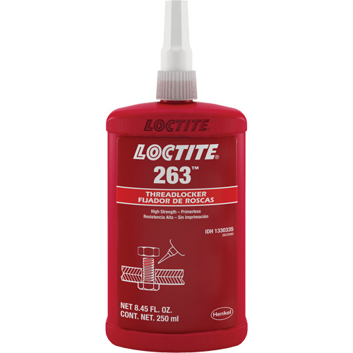 Loctite 1330335 Threadlocker 263 Rapid Cure, Red, High, 250 ml, Bottle