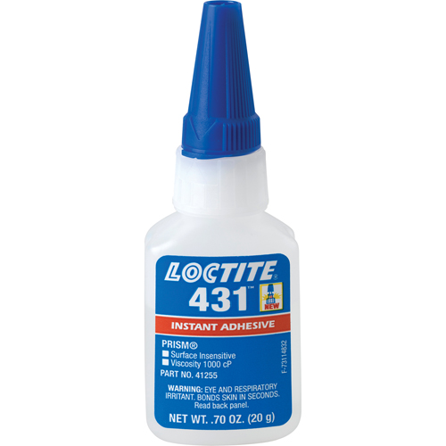 Loctite 868371 431 Surface Insensitive Instant Adhesive, Clear, Bottle, 20 g