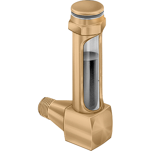 Oil-Rite Corp B1138-2 Indicateurs de niveau &agrave; liquide en laiton - Coudes &agrave; petit rayon, Filet&eacute;, 1-15/16" lo, 225°F (107,22° C)