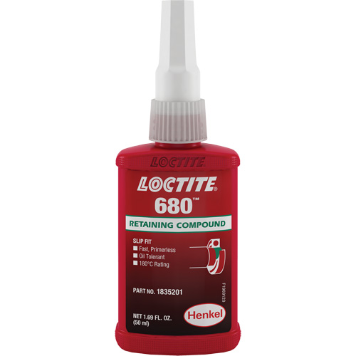 Loctite 1835201 680 High-Strength/Low-Viscosity Retaining Compound, 50 ml, Bottle, Green