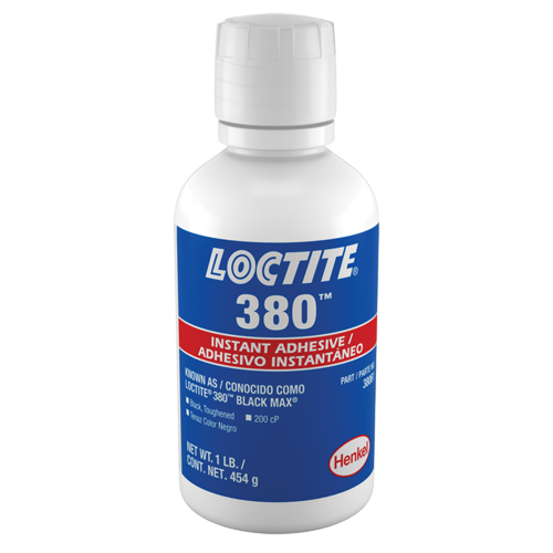 Loctite 135424 Adh&eacute;sif instantan&eacute; durci 380, Noir, Bouteille, 453 g