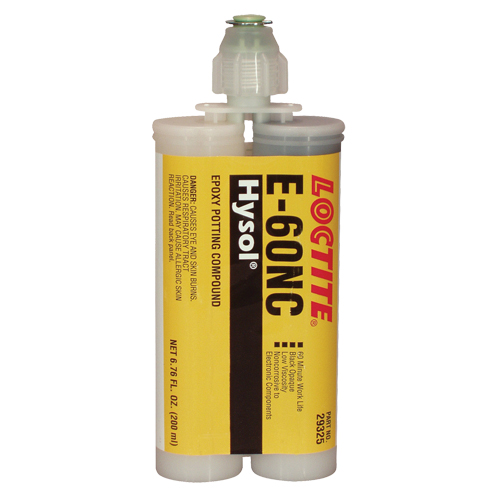 Loctite 237114 E-60NC Electrically Non-Corrosive Structural Adhesives, 200 ml, Dual Cartridge, Two-Part, Black