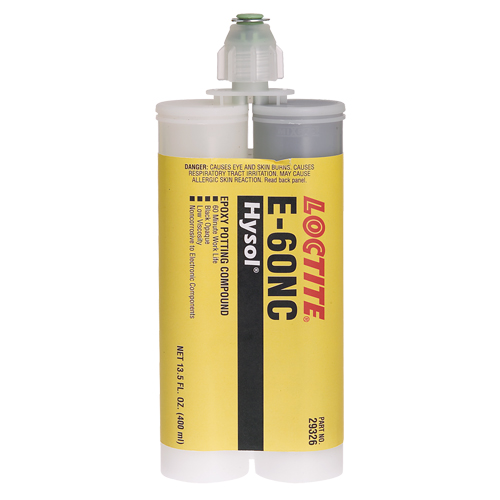 Loctite 237115 E-60NC Electrically Non-Corrosive Structural Adhesives, 400 ml, Dual Cartridge, Two-Part, Black