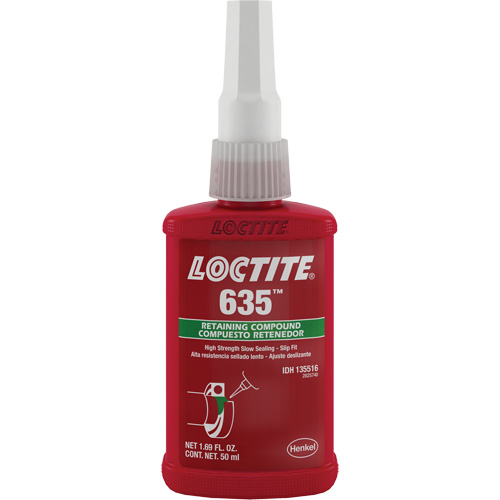 Loctite 135516 Compos&eacute; de retenue Loctite 635, 50 ml, Bouteille, Vert