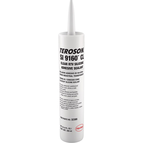 Loctite 475372 Teroson&reg; SI 9160 Silicone Sealant, Cartridge, Clear