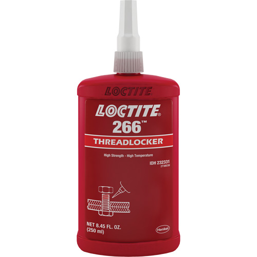Loctite 232331 Compos&eacute; de blocage 266, Rouge, &eacute;lev&eacute;, 250 ml, Bouteille