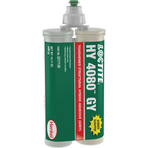 Loctite 2217130 HY 4080 GY Structural Repair Hybrid Adhesive, Two-Part, Dual Cartridge, 400 g, Grey