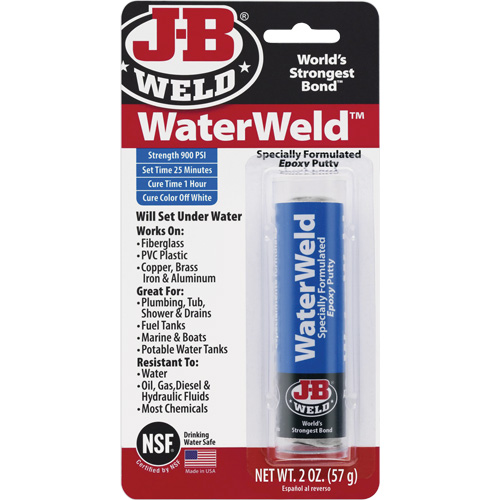 J-B Weld 8277CAN Colle &eacute;poxyde WaterWeld, 2 oz, B&acirc;ton, Blanc cass&eacute;