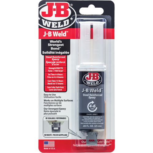 J-B Weld 50165CAN Adh&eacute;sif, 25 ml, Seringue, Deux composants, Gris