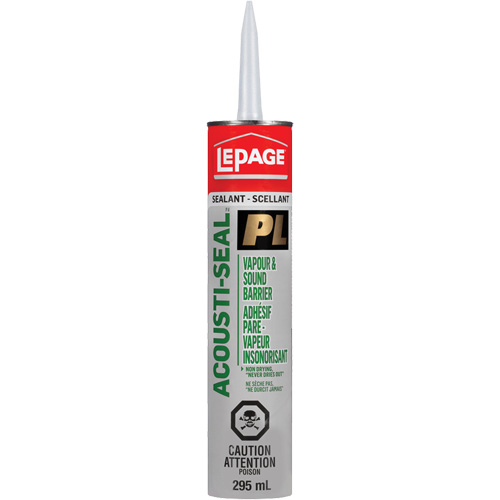 Lepage 628822 Adh&eacute;sif pare-vapeur insonorisant PL, 825 ml, Tube, Noir