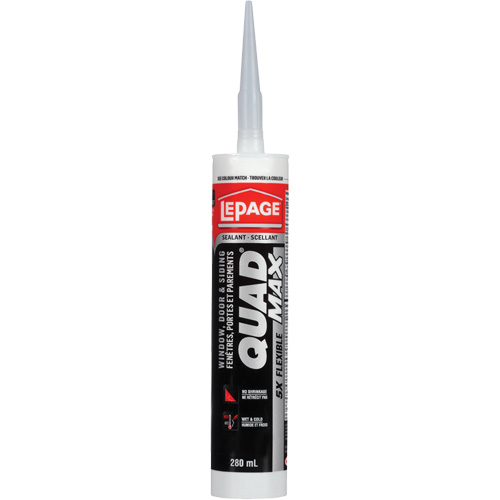 Lepage 1869818 Quad&reg; Max Siding & Window Sealant, 280 ml, Tube, Off-White