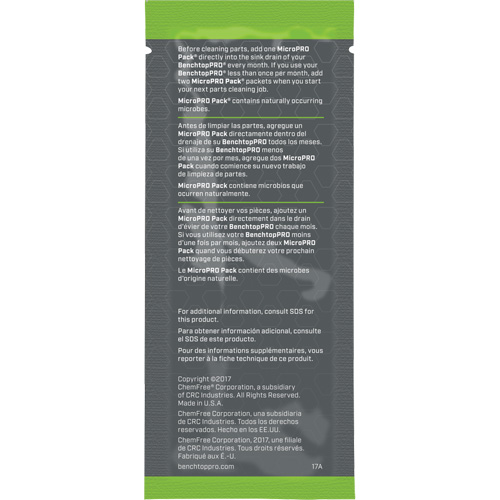 CRC Canada 1751154 Agent nettoyant antimicrobien MicroPro Pack, 0,5 oz, Pochette