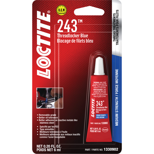 Loctite 1330902 Compos&eacute; de blocage 243, Bleu, Moyen, 6 ml, Tube