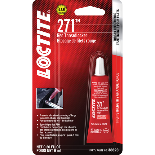 Loctite 544420 Compos&eacute; de blocage 271, Rouge, &eacute;lev&eacute;, 6 ml, Tube