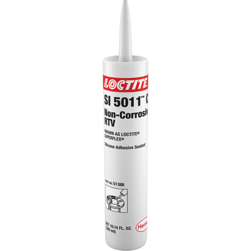 Loctite 234325 Silicone non corrosive &agrave; vulcanisation &agrave; la temp&eacute;rature de la pi&egrave;ce Superflex SI 5011CL, Cartouche, Transparent