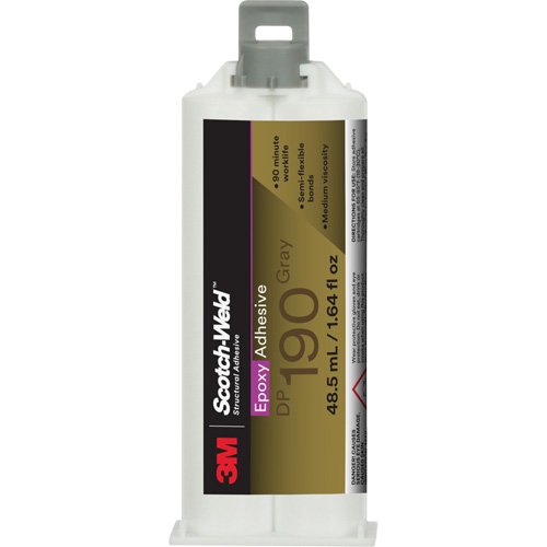 3M DP190-1.64OZ-GRY Adh&eacute;sif &eacute;poxyde DP190 Scotch-Weld, 1,64 liq. oz., Cartouche, Deux composants, Gris
