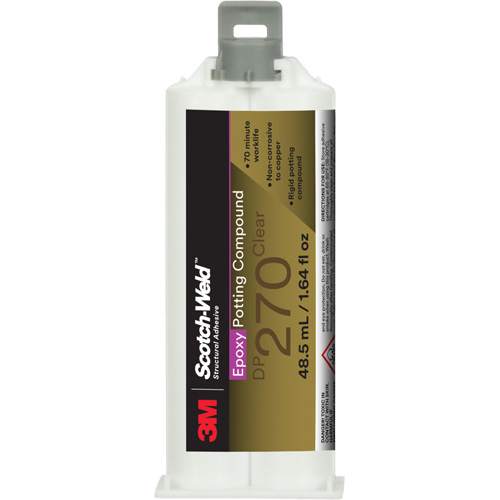 3M DP270-1.64OZ-CLR Scotch-Weld Epoxy Potting Compound, 1.7 fl. oz./48.5 ml, Dual Cartridge, Two-Part, Clear