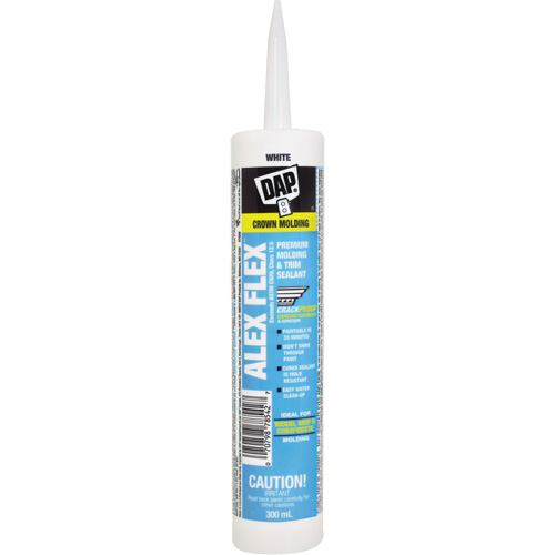 DAP 7079878542 Scellant de silicone, acrylique et latex de qualit&eacute; sup&eacute;rieure pour moulures et garnitures Alex Flex, 300 ml, Cartouche, Blanc