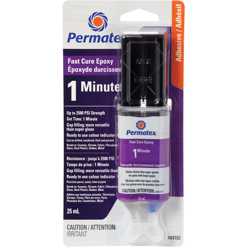 Permatex 84162 Gel Epoxy, 25 ml, Syringe, Two-Part, Clear