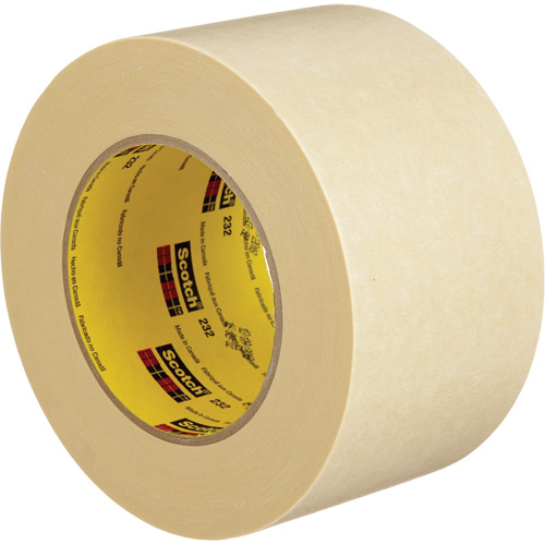 3M 232-96X55 Scotch&reg; High-Performance Masking Tape 232, 96 mm (3-3/4") x 55 m (180'), Tan