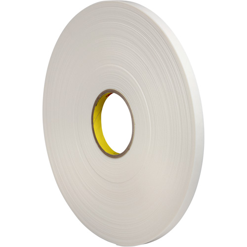 3M 4462W-1/2X72 Ruban double face en mousse, 66 m (216') lo x 12,7 mm (1/2") la, 31 mils, Poly&eacute;thyl&egrave;ne