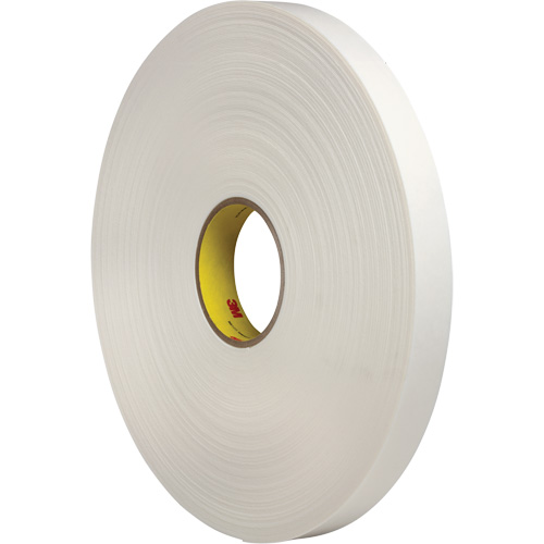3M 4462W-1X72 Double-Coated Foam Tape, 66 m (216') L x 25.4 mm (1") W, 31 mils, Polyethylene