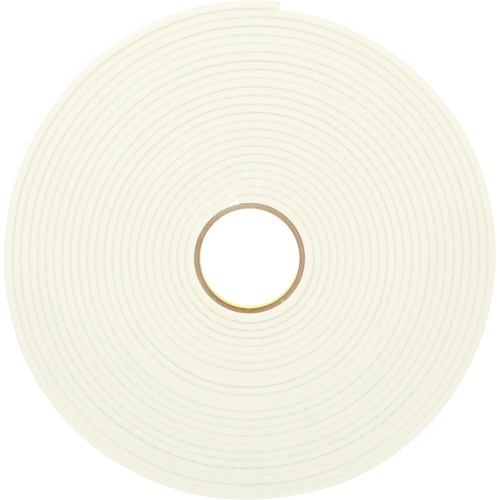 3M 4004-1/2X18 Double-Coated Urethane Foam Tape, 16.5 m (54') L x 12.7 mm (1/2") W, 25 mils, Urethane