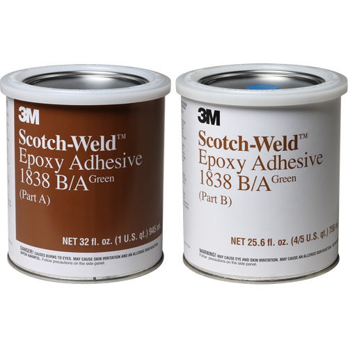 3M 1838-1QT-GRN Scotch-Weld Adhesive, 32 fl. oz., Pail, Two-Part, Green