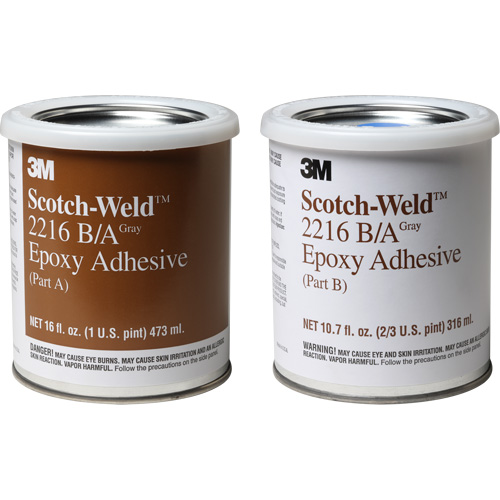 3M 2216-1PT-KIT-GRY Adh&eacute;sif Scotch-Weld, 32 oz liq., Trousse, Deux composants, Gris