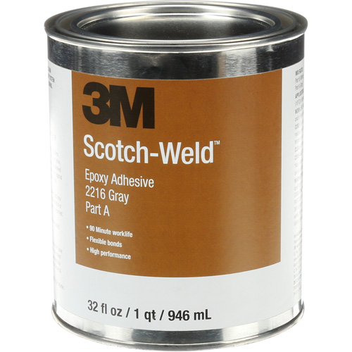 3M 2216-1QT-KIT-GRY Scotch-Weld Adhesive, 32 fl. oz., Kit, Two-Part, Grey
