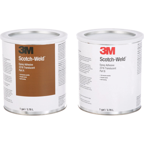 3M 2216-1GAL-KIT-CLR Adh&eacute;sif Scotch-Weld, 1 gal., Seau, Deux composants, Translucide