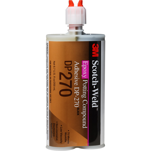 3M DP270-200ML-BLK Mat&eacute;riau d'enrobement Scotch-Weld, 200 ml, Cartouche double, Deux composants, Noir