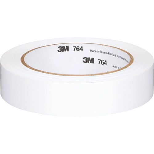 3M 764-1X36-WHT 764 General-Purpose Vinyl Tape, 25.4 mm (1") W x 32.9 m (108') L, 5 mils, White