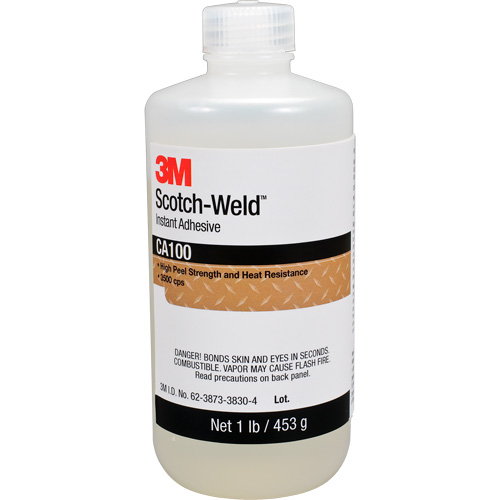3M CA100-1LB Adh&eacute;sif instantan&eacute; CA100 Scotch-Weld, Blanc cass&eacute;, Bouteille, 1 lb
