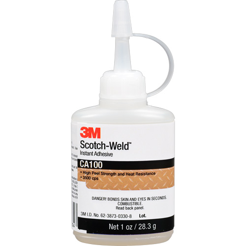 3M CA100-1OZ Scotch-Weld Instant Adhesive CA100, Off-White, Bottle, 1 oz.