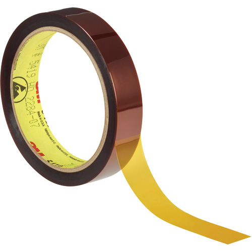 3M 5419-1/2X36 Low-Static Polyimide Film Tape  5419, 12.7 mm (1/2") x 33 m (108'), Brown
