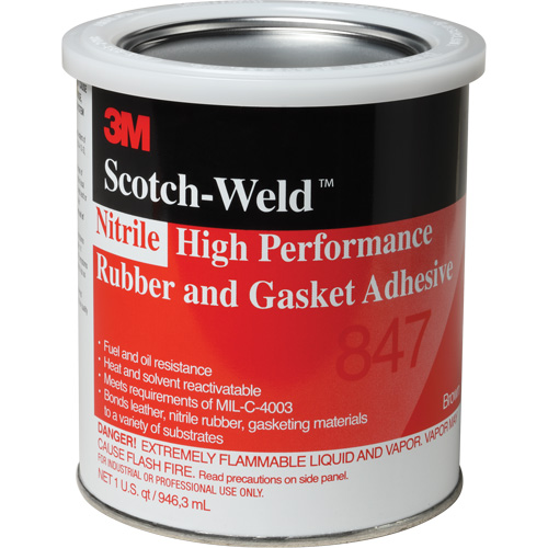 3M 847-1GAL Scotch-Weld High-Performance Rubber & Gasket Adhesive, Gallon, Brown