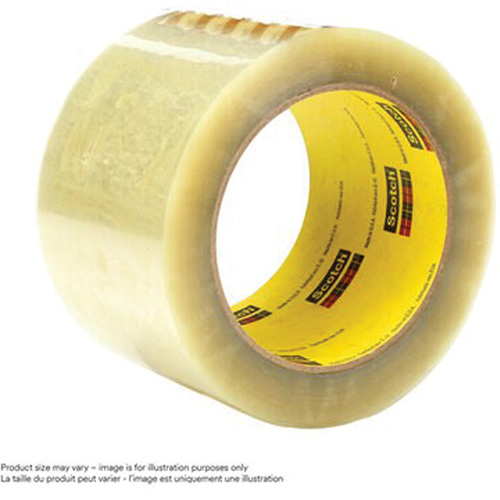 3M 355-36X50-CLR Ruban pour sceller les boîtes Scotch 355, Adh&eacute;sif Thermofusible, 3,15 mils, 36 mm (1-1/2") x 50 m (164')